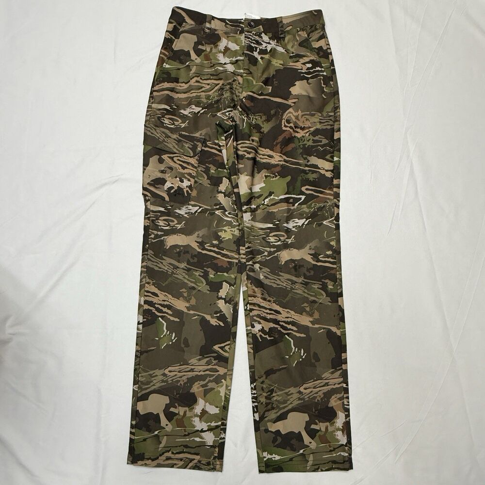 Under Armour UA Storm Camo Pants Boys 18 Loose Cargo Pocket Hunting Realtree